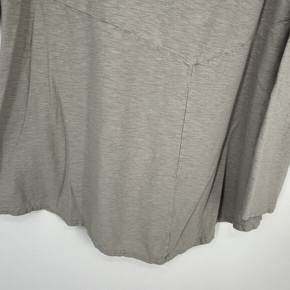 Cut Loose Tunic Top XL Light Gray Linen Cotton Blend Long Sleeve A-Line - Picture 3 of 10